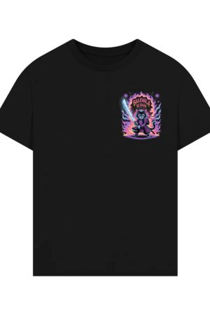 Baajiwala Ninja Cat Warrior Neon Graphic T-Shirt