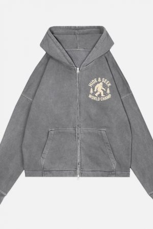 Hide and Seek World Champ Bigfoot Graphic Zip Hoodie