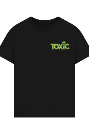 Toxic Skull Neon Letters Dark Style T-Shirt