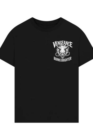 Vengeance Burns Brighter Skull Horror Design T-Shirt